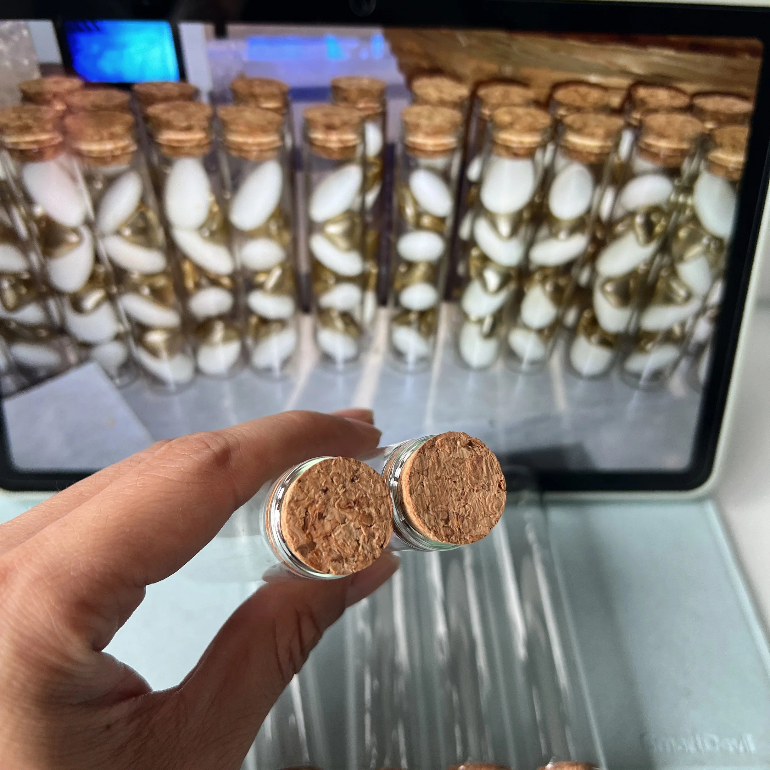 50 Pcs 22x100mm 25ml Glass Bottles Cork Stopper Mini Test Tube Jars Tiny Containers for DIY Crafts Wishing Bottles Wedding Gift