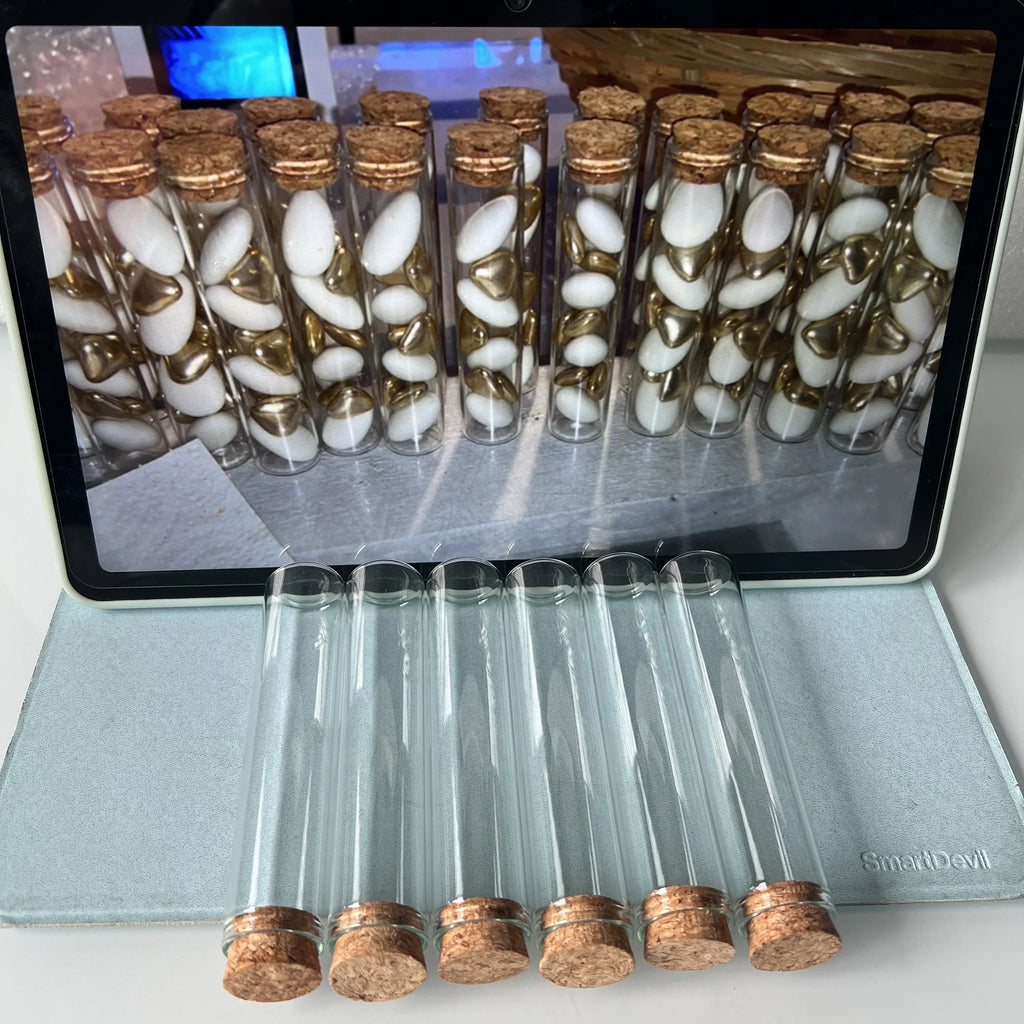 50 Pcs 22x100mm 25ml Glass Bottles Cork Stopper Mini Test Tube Jars Tiny Containers for DIY Crafts Wishing Bottles Wedding Gift
