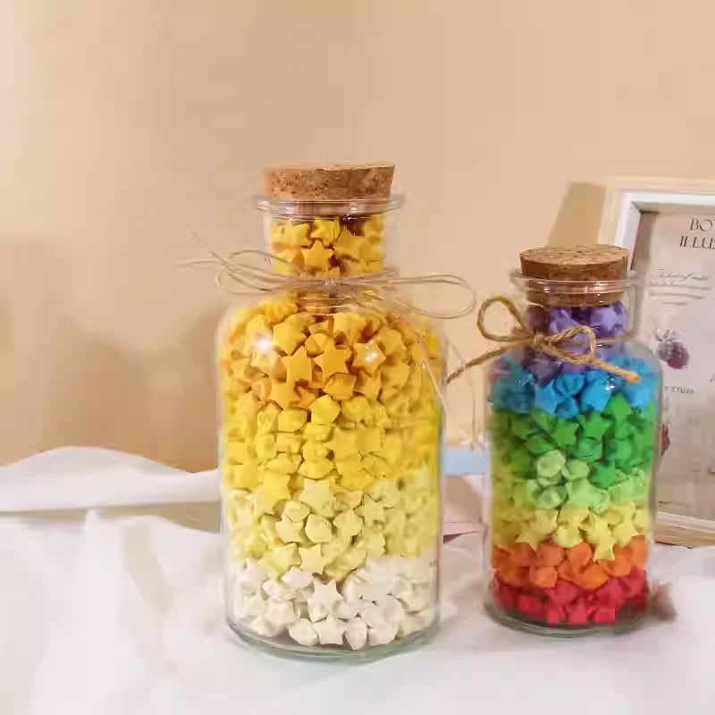 Glass Bottle ng Star Paper adual Yellow DIY520 Birthday Gift Wi Bottle Drifting Can Creative Home Decor Luy Star/B...
